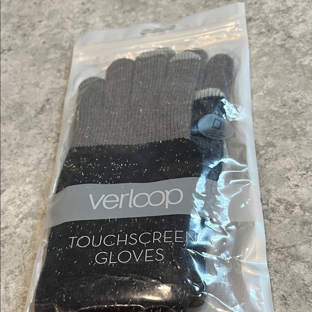 Verloop Black and Gray Touchscreen Gloves